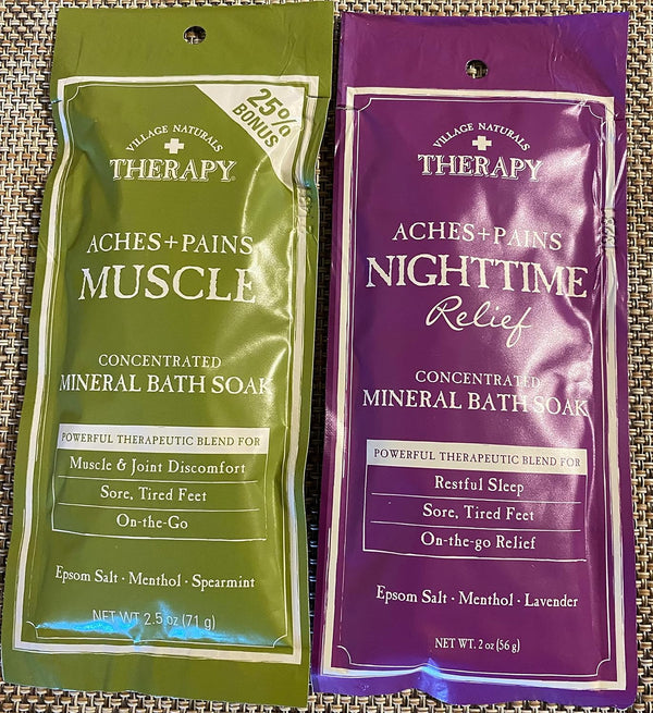 Village Naturals Therapy Aches + Pains Nighttime Relief Mineral Bath Soak, 2 Oz