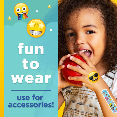 Emoji Kids Assorted Bandages, 100 ct, Fun Designs, Adhesive Bandages for Minor Cuts, Easter Basket Stuffers