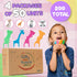 Biodegradable Kids Flossers - 200 Pack, Natural Fluoride Free Organic Animal Dental Floss Picks for Kids (Mild Orange)