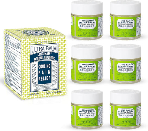 Ultra Balm External Analgesic, Cooling Pain Relief for Backache, Arthritis, Muscle Pain, 0.7oz/19.8g, Pack of 6