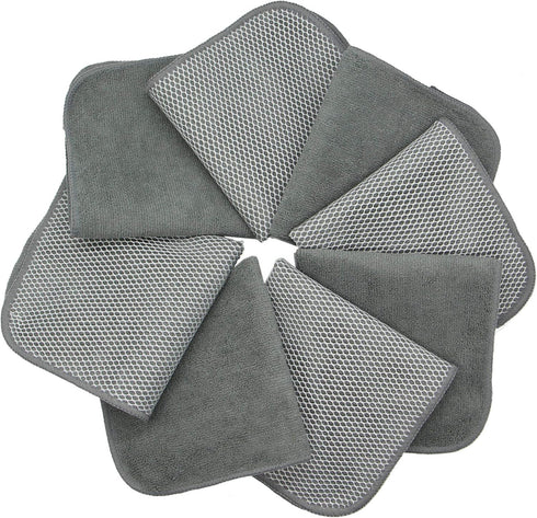 VeraSong 12inch 12inch 8 Pack Microfiber Dish Cloths Fast Drying Kitchen Cleaning Cloth Dish Rags Dust Cloths Ultra