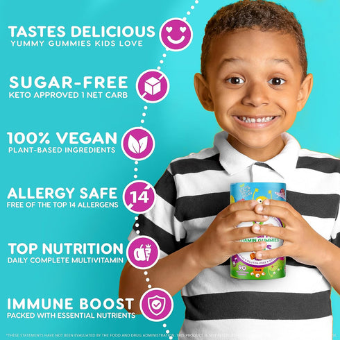 Nutracelle NUTRAMIN Sugar-Free Vegan Gummy Multivitamins for Kids, 90 Count Bottle