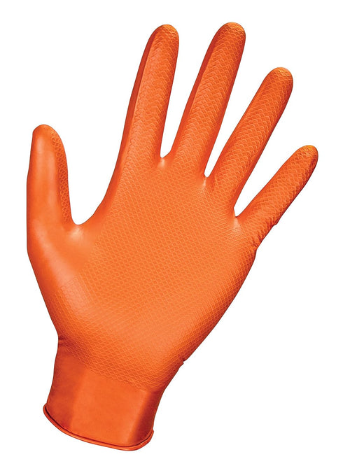 SAS Safety 66573 Astro-Grip Powder-Free Nitrile Gloves, Large, Orange, 100/BX