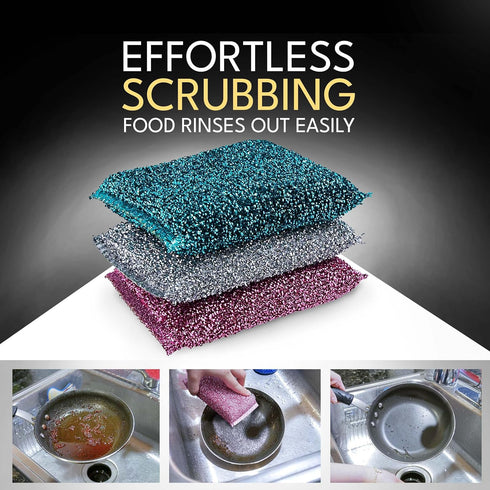 Kitchen Sponges (30 Pcs Pack) - Non Scratch Scrubbers for Cleaning Dishes - Best Dish Sponge Pads for Washing &