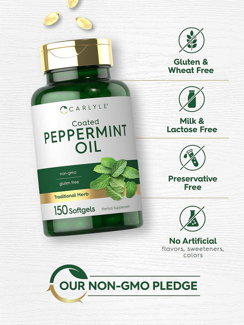 Carlyle Peppermint Oil Capsules, 150 Softgels with Rosemary and Thyme