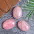 55-60mm Pink Agate Palm Stone, Worry Stone Natural Chakra Healing, Hand Carved Crystal for Meditation