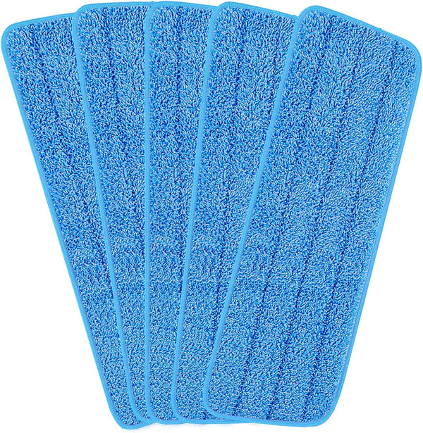 16.5 Inch Reusable Mop Pads - Microfiber Spray Mop Replacement Heads for Wet/Dry Mops (5 Pack) Compatible with Bona