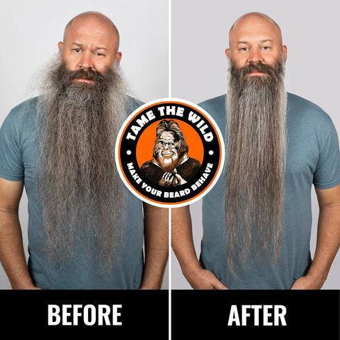 Tame The Wild Premium Beard Straightener - Ionic Anti-Scald Heated Brush with 3 Temp Settings