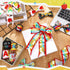 30 Yards School Themed Decorative Fabric Ribbon, Wired Edge Ribbons for DIY Crafts, 6 Rolls, Pattern Wrapping Ribbon