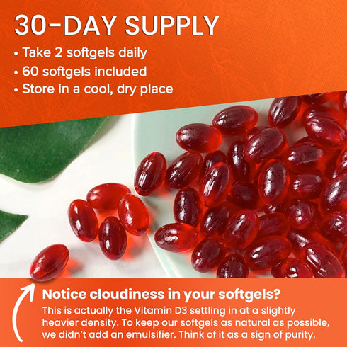 sibu Omega-7 Plus Softgels (60ct) – Sea Buckthorn Oil & Plant-Based Vitamin D3 & Omega-3 DHA - 30 Day Supply