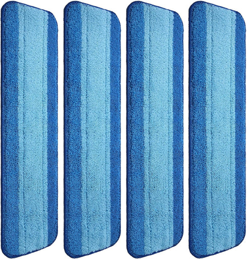 4 Pieces Microfiber Cleaning Pads Compatible with Bona Mop: Reusable 18 Inch Mop Replacement Pads for Floor Cleaning