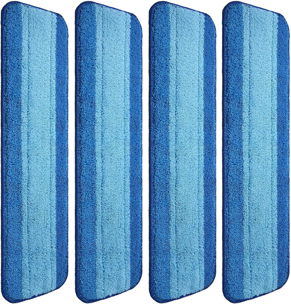 4 Pieces Microfiber Cleaning Pads Compatible with Bona Mop: Reusable 18 Inch Mop Replacement Pads for Floor Cleaning