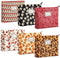 Sanwuta 6 Pcs Velvet Makeup Bag, Large Capacity Corduroy Cosmetic Pouch with Zipper, Travel Toiletry Organizer for Women