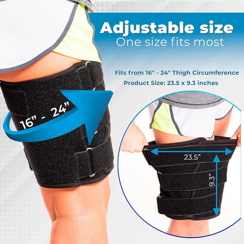 Hamstring Compression Sleeve Recovery Support, Non-Slip Groin Wrap for Adductor, Quad Strain, Thigh Brace