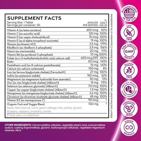 ILIVA 18 30 30 Prenatal Vitamins for Women- Sophisticated Folate and Vitamins and Minerals for Neural Tube Support