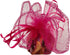 100pcs Sheer Organza Favor Bags, Round Drawstring Jewelry Candy Pouch, 26cm/10.2 inch Diameter (Hot Pink)