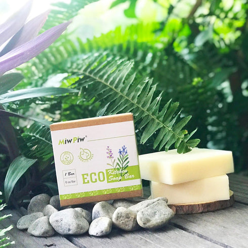 Vegan Dish Soap Bar, Pack of 2, Large 6 Ounce, Lather Clean Safe Ingredients, Plastic Free, Zero Waste