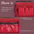Mini Makeup Bag for Purse, Portable PU Leather Makeup Organizer, Waterproof Cosmetic Pouch for Girls Women (Black &
