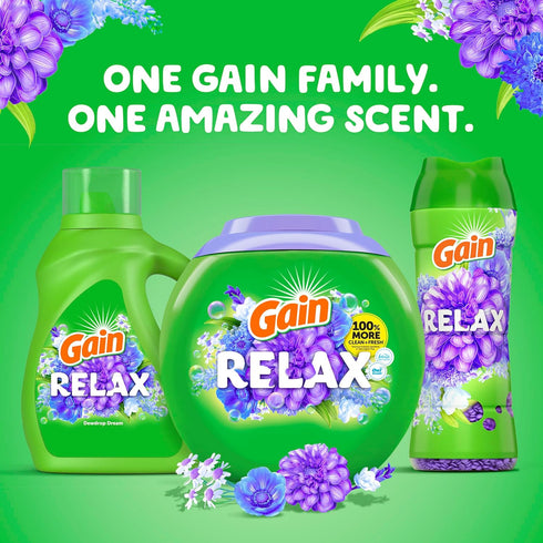 Gain Liquid Laundry Detergent, Relax, HE Compatible, 154 fl oz, 107 Loads