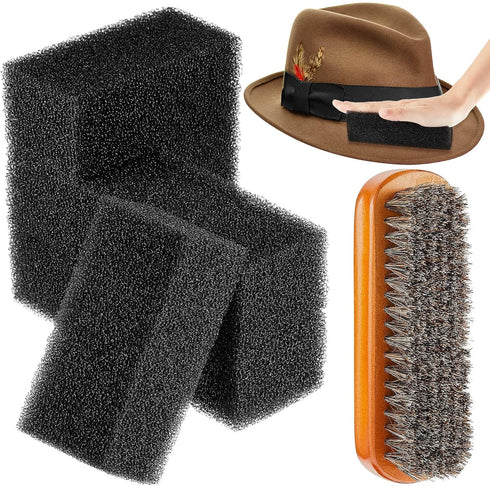 5 Pieces Felt Hat Cleaning Sponge Set, Felt Hat Brush and Cleaner for Cowboy and Baseball Hats