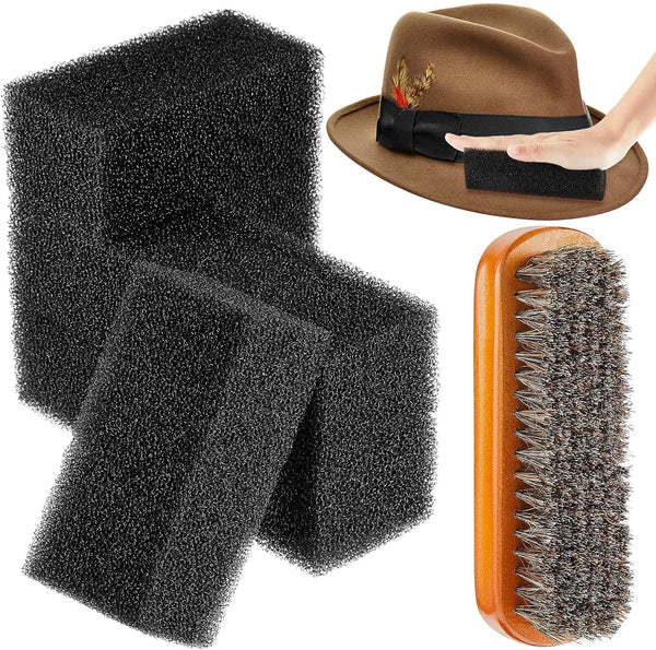 5 Pieces Felt Hat Cleaning Sponge Set, Felt Hat Brush and Cleaner for Cowboy and Baseball Hats
