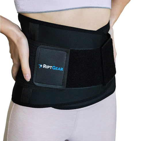 RiptGear Back Brace for Lower Back Pain Relief, Breathable Support for Men and Women, Black, XL (Waist: 36"-39")