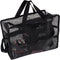 SHANY Collapsible Makeup Tools Travel Mesh Bag – Large See-Thru Tote with Zippered Pockets, Black