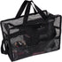 SHANY Collapsible Makeup Tools Travel Mesh Bag – Large See-Thru Tote with Zippered Pockets, Black