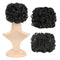 SWACC Short Messy Curly Dish Hair Bun Extension, Easy Stretch Hair Combs Clip in Ponytail Extension (Natural Color