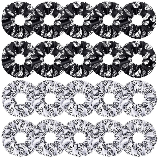 WILLBOND 20 Pcs Sports Scrunchies Gifts, Elastic Silk Satin Hairbands for Women Player Team Accessories (Volleyball)