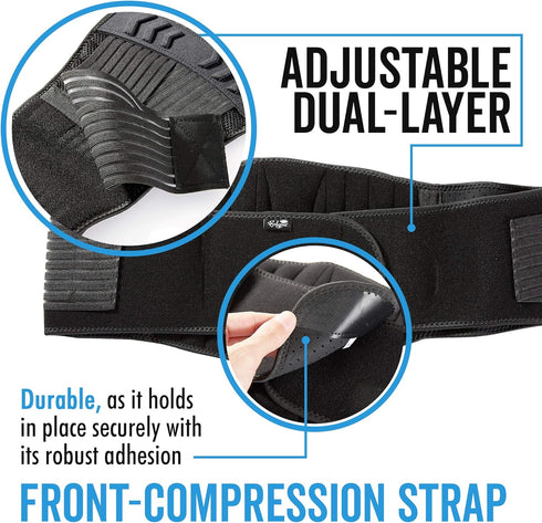 Lumbar Support Back Brace for Men and Women, Plus Size 50" - 70"