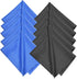 Eco-Fused Blue/Black Microfiber Cloth - 6x7 Inch, 12 Pack for Glasses & Lens Cleaning