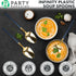 Party Bargains 40 Pack Disposable Plastic Navy Gold Soup Spoons, Infinity Modern Design Utensils