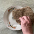 LarisaKnits Pack 3 Eco-Friendly Hand-Knitted Hemp Dish Rags of Reusable Zero Waste Beige Natural Kitchen Cleaning