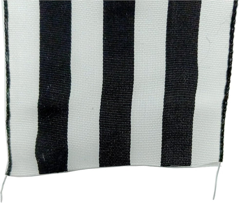 2.5 Inch Wide Wired Gift Wrapping Ribbon, 10 Yards, Black White Stripe for Crafts, Christmas Tree Decor