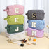Personalized Monogram Makeup Bag, Cute Gifts for Women, Travel Makeup Organizer Bag, White Makeup Pouch with Letter S