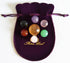 Set of 7 Natural Chakra Crystal Balls for Healing Meditation - Yellow Calcite, Black Obsidian, Rose Quartz, Clear