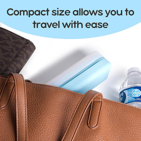Disposable Daily Contact-Lens Case Organizer, Travel-Friendly Water-Resistant Silicone Case for 30 Lenses (Blue)