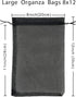 50pcs Sheer Black Organza Gift Bags 8X12 inch, Large Drawstring Jewelry Pouch for Wedding Party Favor
