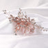 YERTTER Vintage Rhinestones Bride Wedding Hair Accessories - Rose Gold Crystal Floral Leaves Bridal Hair Comb