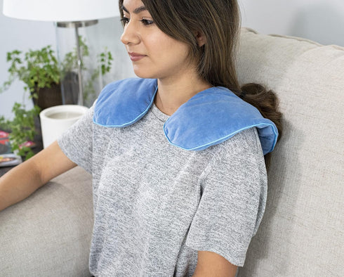 DreamTime Neck and Shoulder Comfort Wrap with Aromatherapy, Pain Relief, Microwave or Freeze, Blue