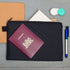 Zipper Bag Set of 3 - Carry All Pouch to Organize Travel Toiletries, Pens, Cosmetics (9.5 x 6.5, Black)
