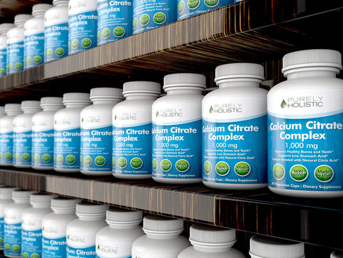 Calcium Citrate 1000mg, 365 Vegan Capsules - Without Vitamin D, Added Parsley, Dandelion, Watercress