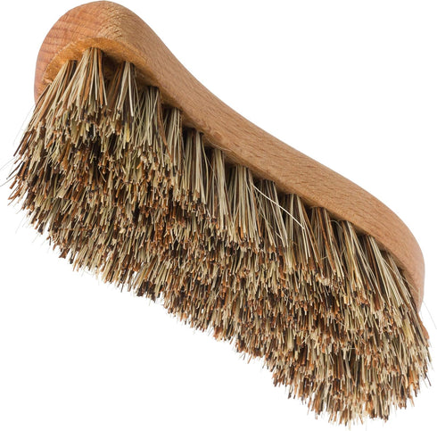 Redecker S-Shaped Scrub Brush with Oiled Beechwood Handle, 8-1/4 inches, Unique Shape for Corners, Made in Germany