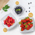 R-kay 6 Pack Square Plastic Serving Bowls, Clear Plastic 8 oz Bowls for Parties, Premium Clear Bowls