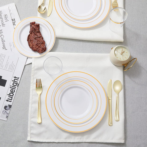 N9R 60 Pcs Gold Plastic Silverware Set, Disposable Flatware for Parties, 30 Gold Forks, 15 Spoons, 15 Knives