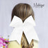 White Jumbo Bow Pony with Tails
