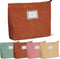 Sanwuta 4 Pack Velvet Makeup Bag, Large Capacity Corduroy Cosmetic Pouch, Travel Toiletry Bag Organizer for Girls