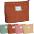 Sanwuta 4 Pack Velvet Makeup Bag, Large Capacity Corduroy Cosmetic Pouch, Travel Toiletry Bag Organizer for Girls