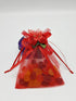 50pcs Sheer Organza Favor Bags - 3.8x4.8'' Gift Bags for Wedding Samples Display, Drawstring (Hot Red)